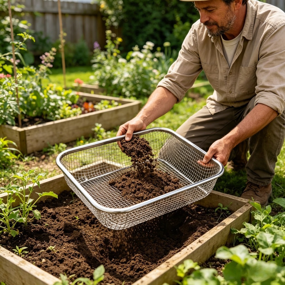 Garden Sieve Soil - Stainless Steel Horticultural Soil Sieve Is