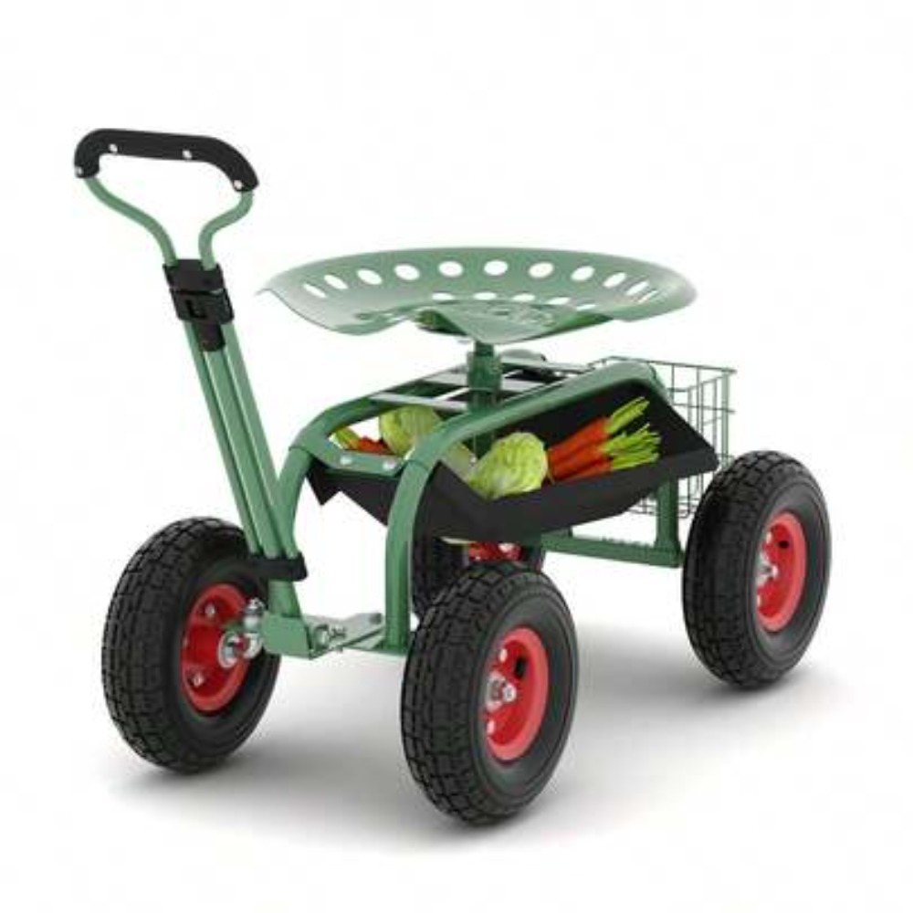 Gardening Tools For Seniors - Heavy Duty Rolling Garden Cart With