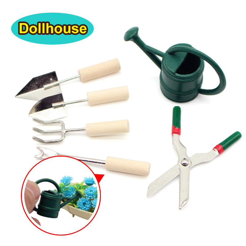 Gardening Tools In - 1/12 Dollhouse Simulation Watering Can Spade