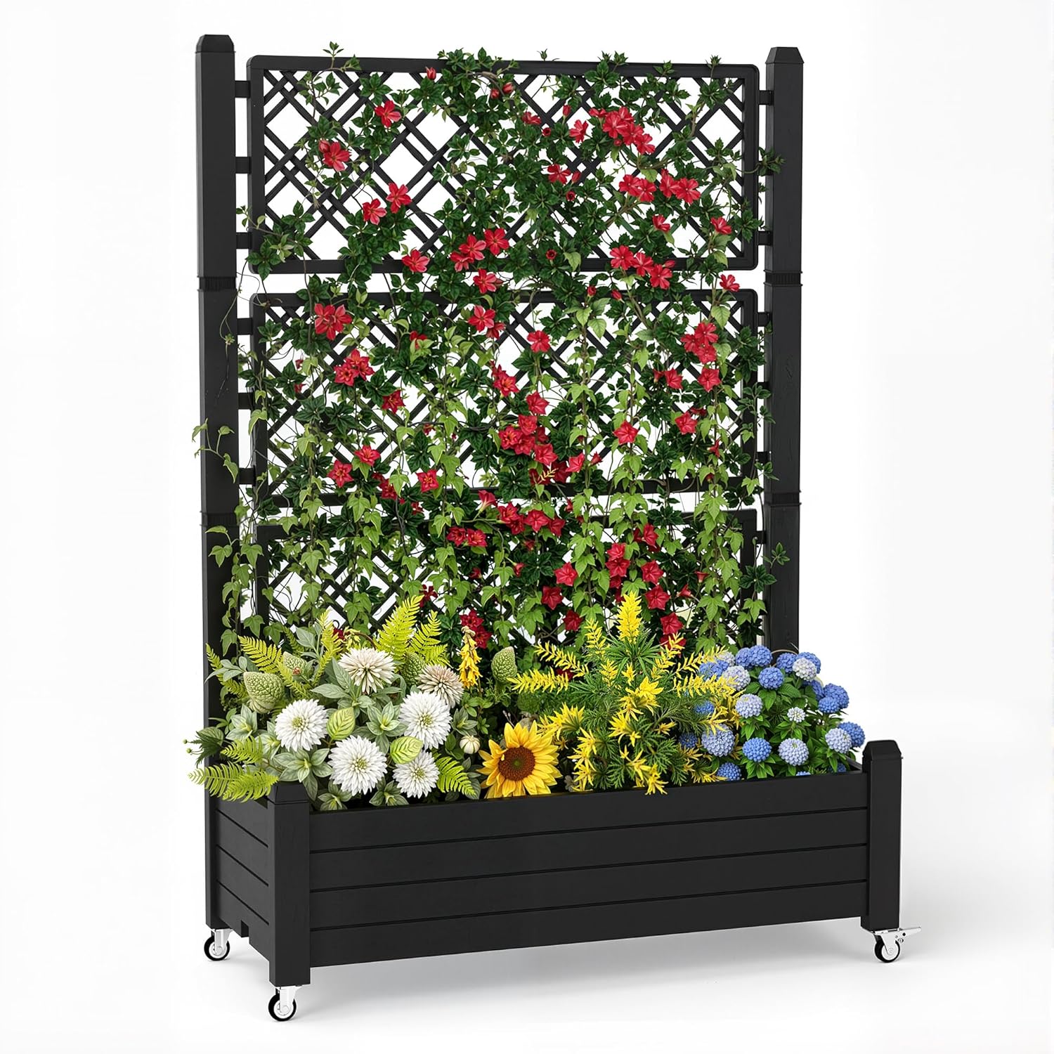 Raised Bed Planter Box - Raised Garden Bed with Trellis, 21