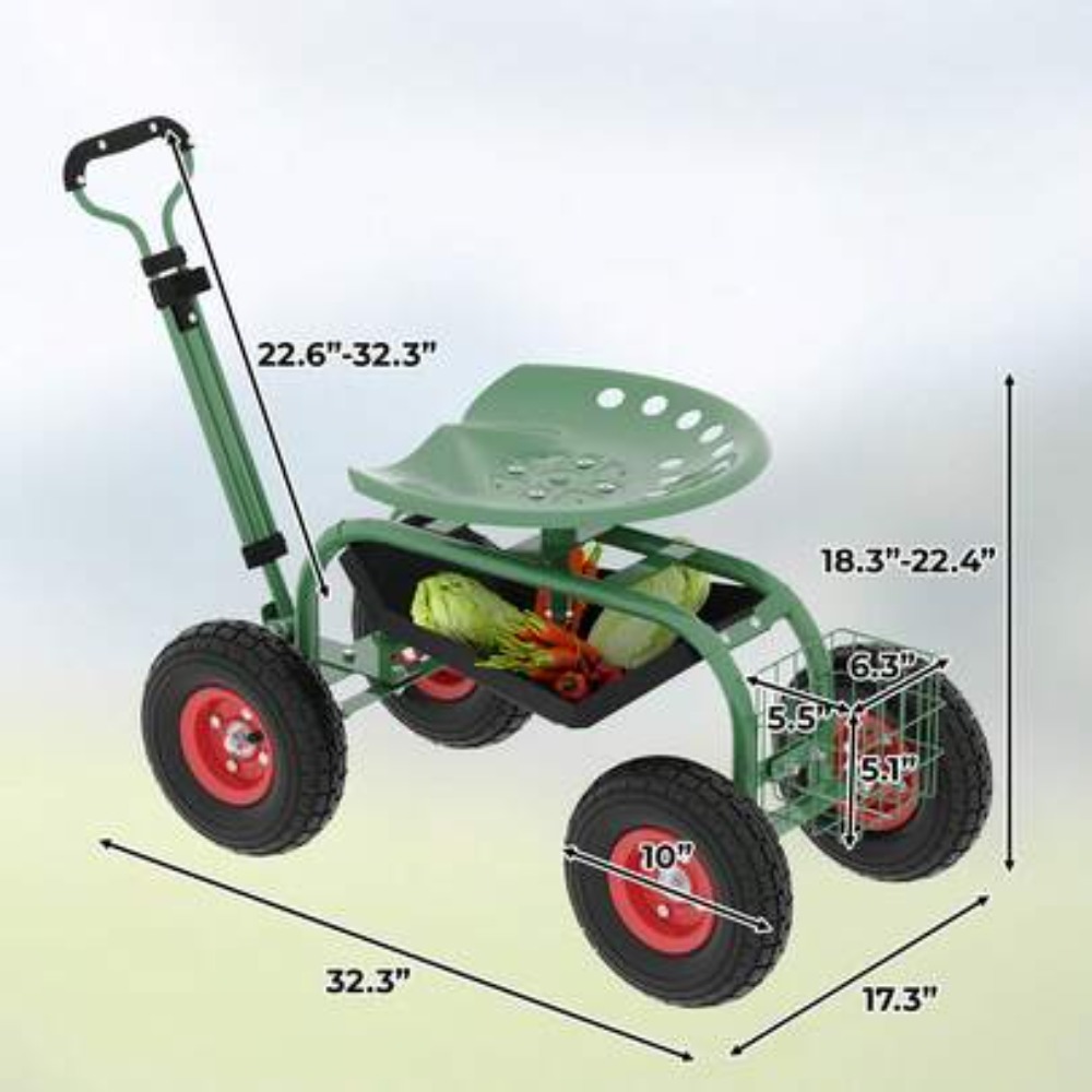 Heavy Duty Rolling Garden Cart - đánh giá và giá Gardening Tools For Seniors
