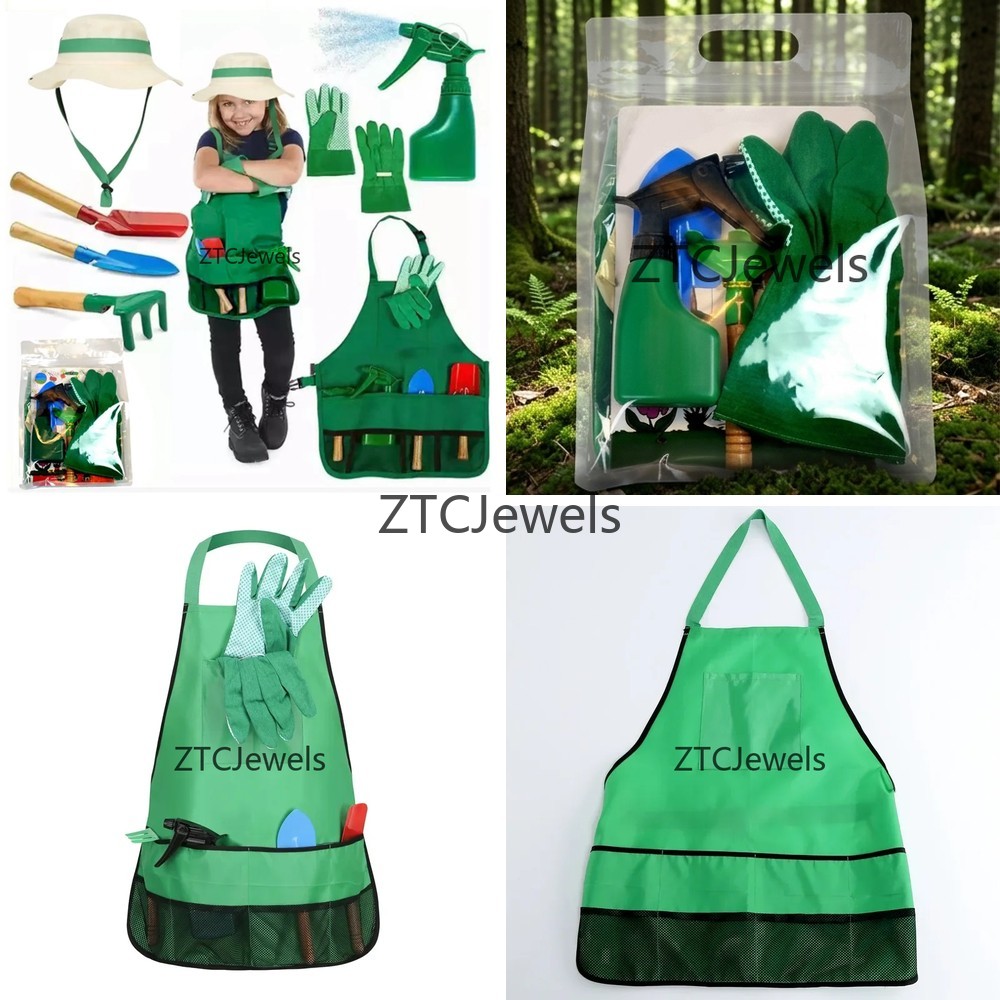 Kids Garden Apron Tool Set wit - đánh giá và giá Gardening Tools Kids Set