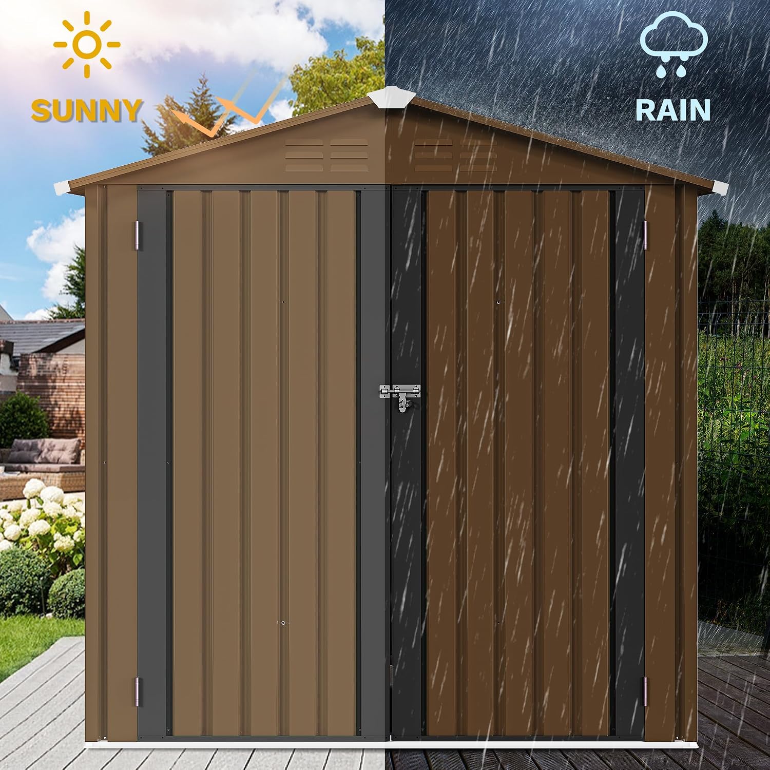 6x4ft Metal Outdoor Storage Sh - đánh giá và giá Gardening Tools In
