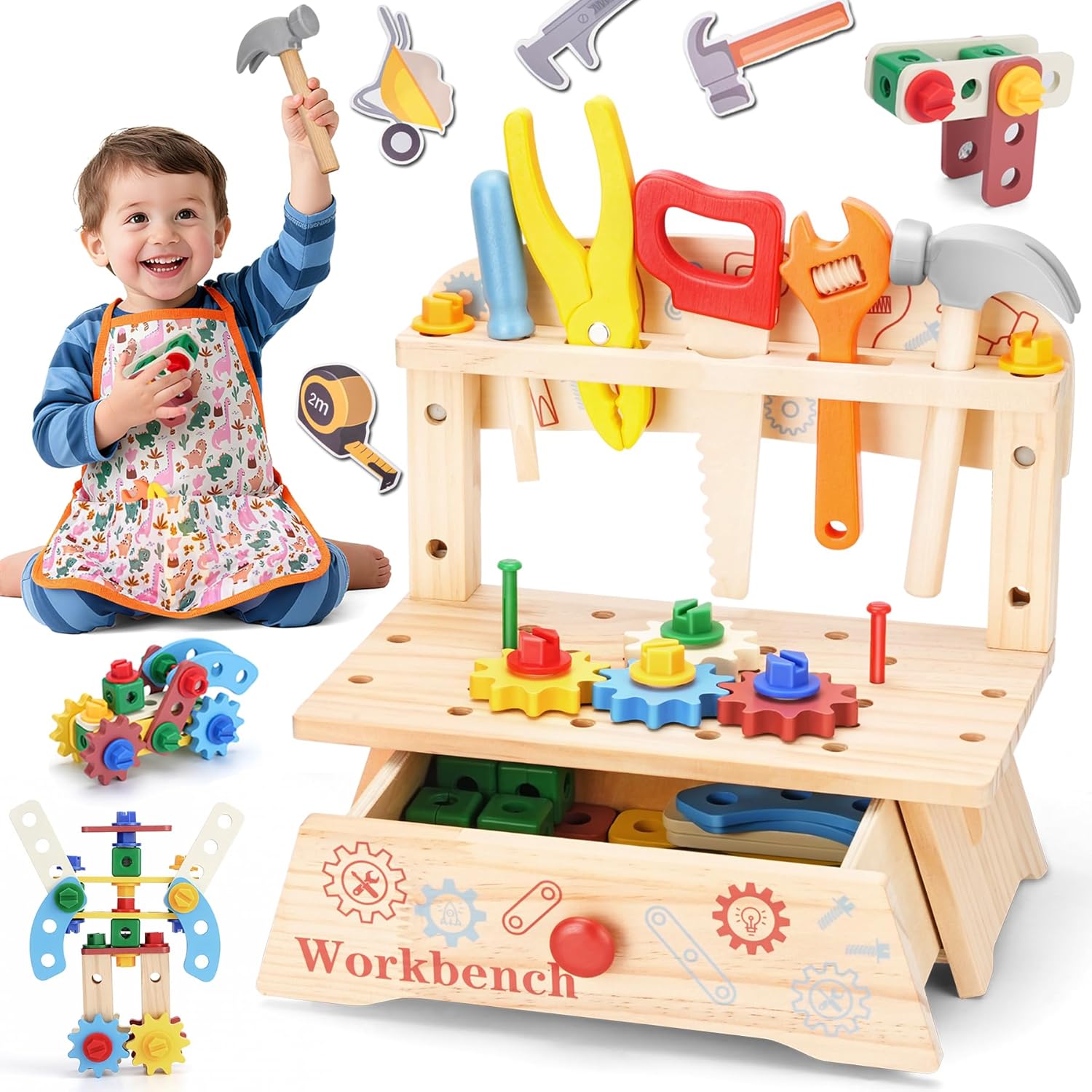 Wooden Tool Bench for Kids,Mon - đánh giá và giá Gardening Tools Kids Set