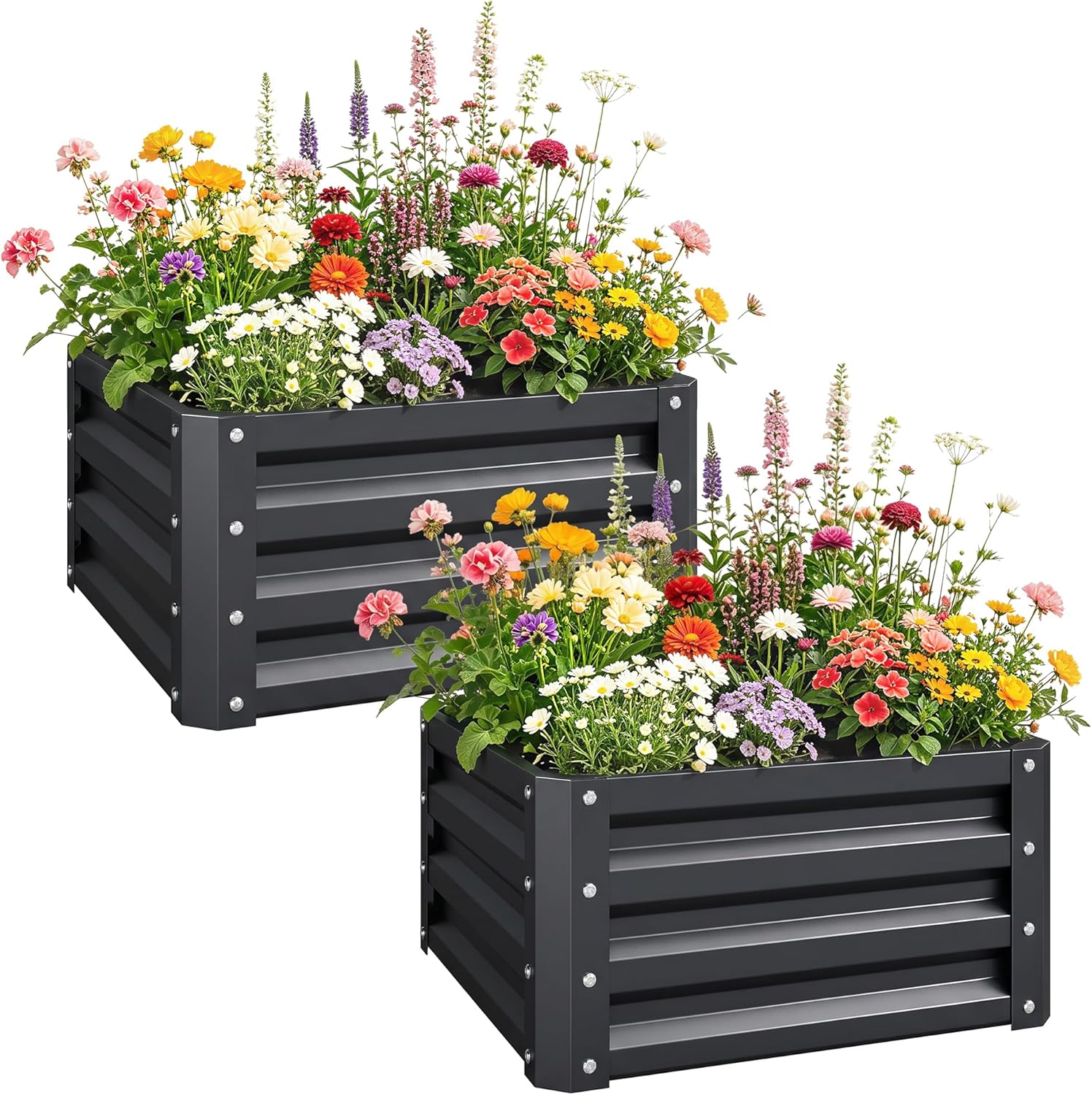 2 Piece Galvanized Raised Gard - đánh giá và giá Raised Bed Planter Box