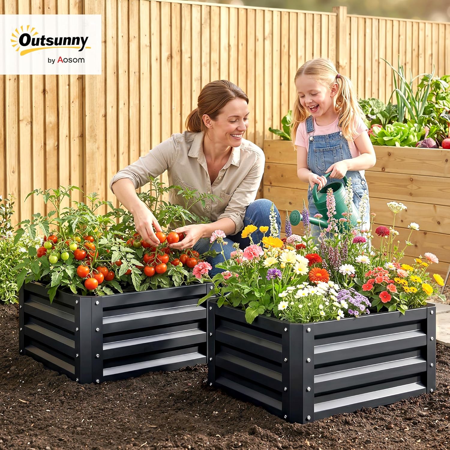 2 Piece Galvanized Raised Gard - đánh giá và giá Raised Bed Planter Box