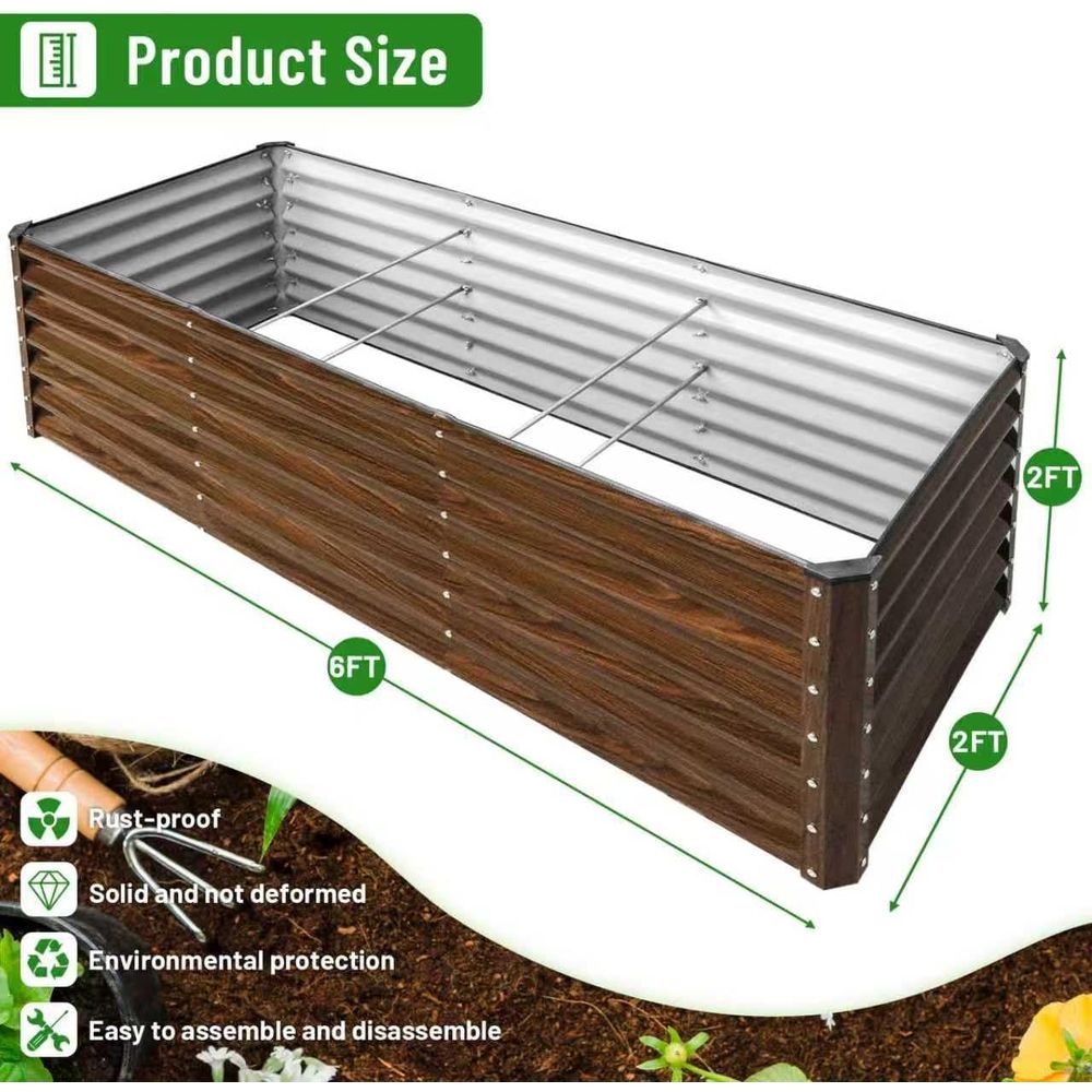 2-Pack 6x2x2T Galvanized Raise - đánh giá và giá Raised Bed Planter Box