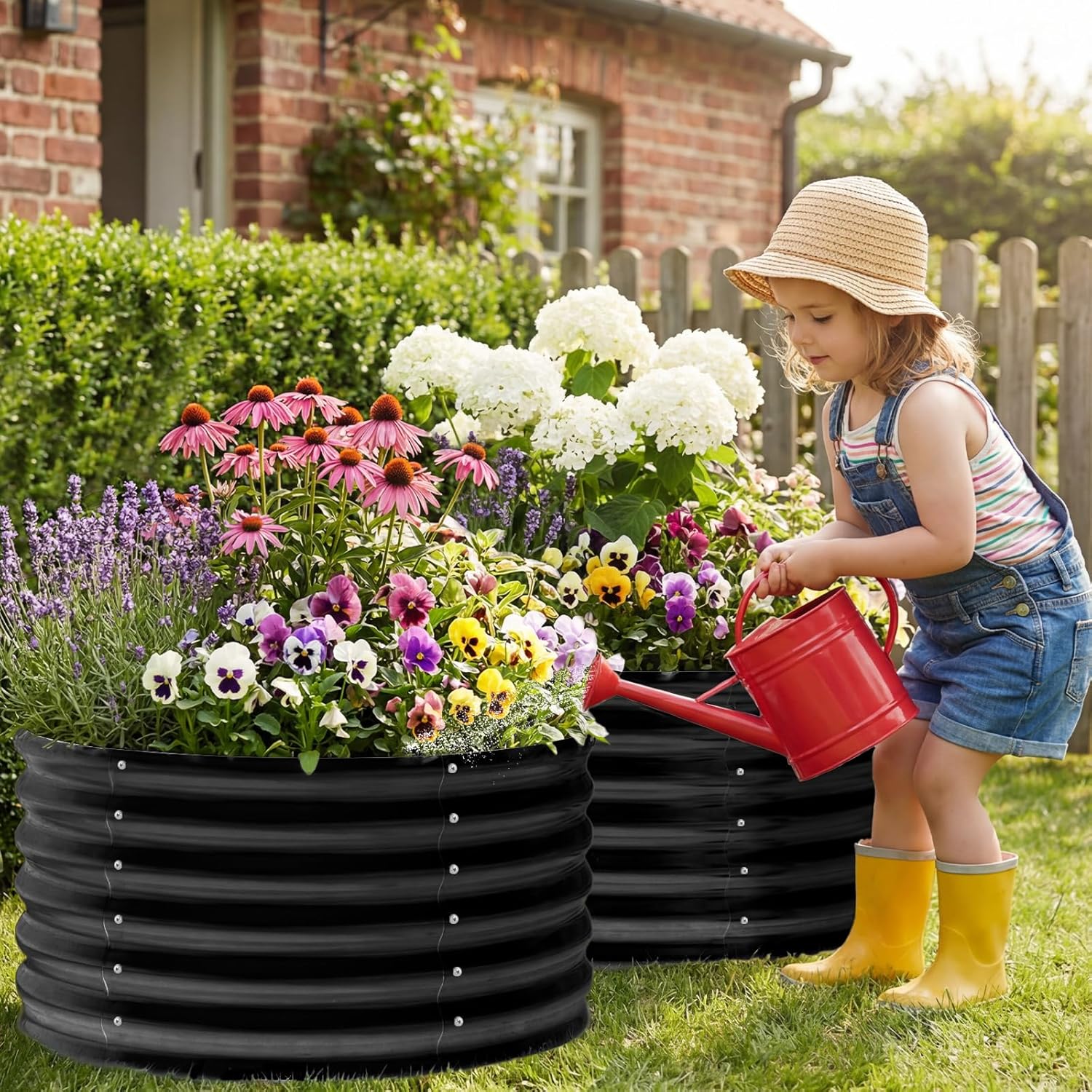 2 Pack 2x2x1.5ft Round Galvani - đánh giá và giá Raised Bed Planter Box