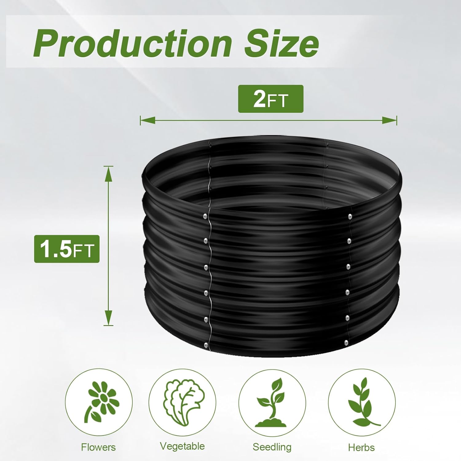 2 Pack 2x2x1.5ft Round Galvani - đánh giá và giá Raised Bed Planter Box