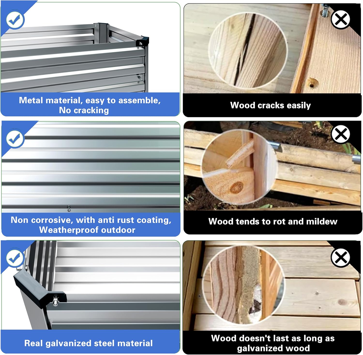 2PCS Galvanized Raised Garden  - đánh giá và giá Raised Bed Planter Box