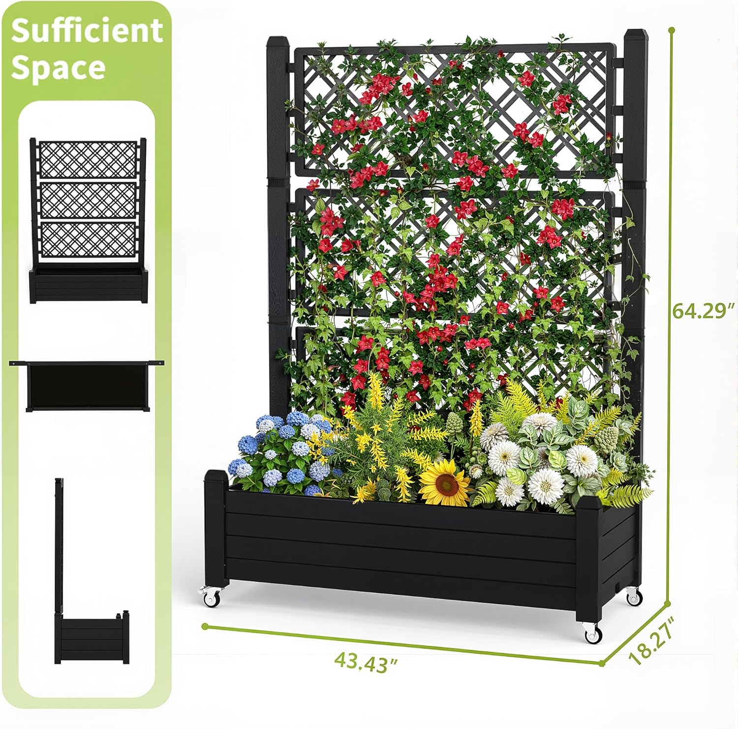 Raised Garden Bed with Trellis - đánh giá và giá Raised Bed Planter Box